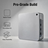 Casing Mini PC Finishing Matte Sudah Dilubangi untuk Port I atau O Perakitan CNC Housing Komputer Mini Berbahan Aluminium Elektronik