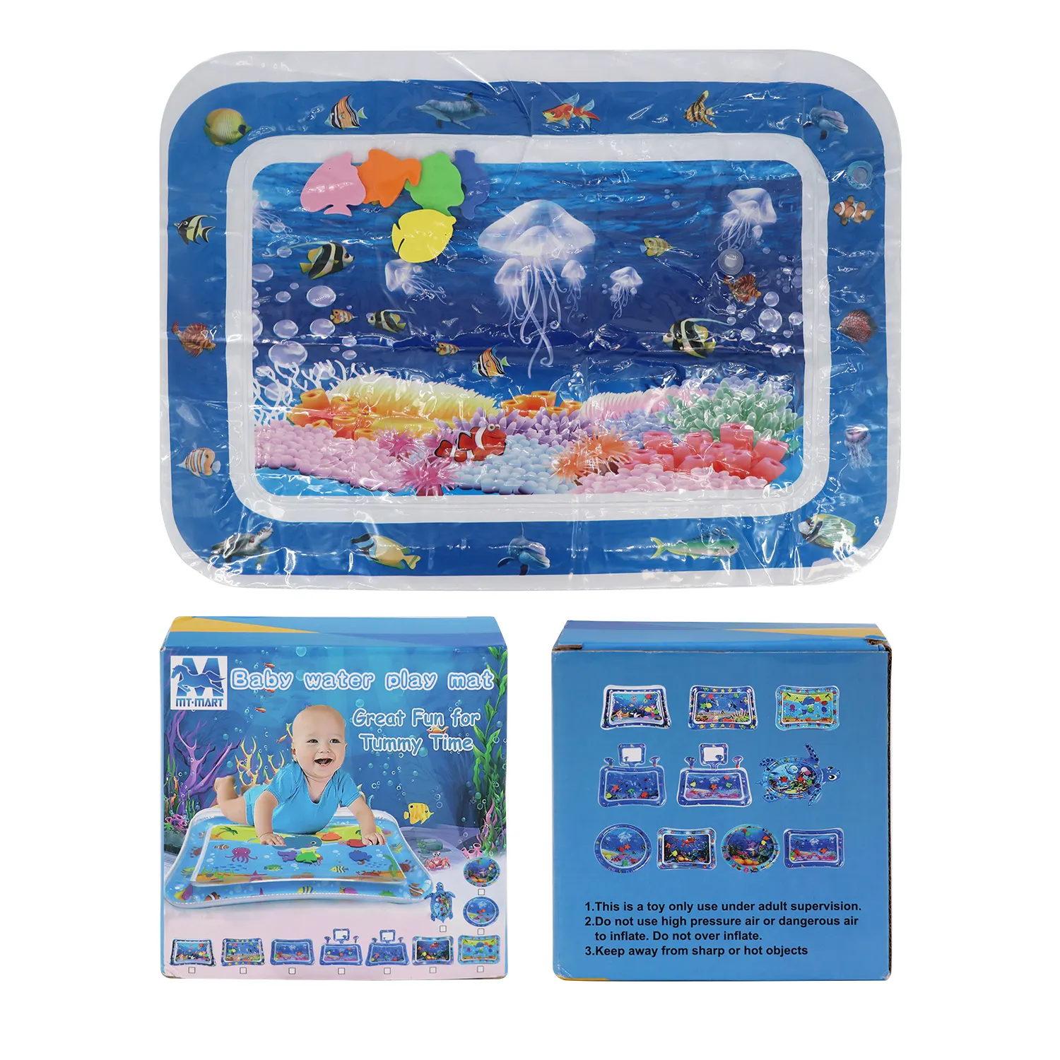 Baby climbing mat square jellyfish PVC inflatable Pat Baby play matpad Unisex color box packing