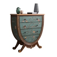 Console rétro américaine en bois massif peint, meuble de rangement européen pour entrée, couloir, commode à tiroirs, armoire décorative