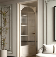 Porte en verre décorative vintage en aluminium, style français, avec verre clair ou givré, options étanches, pour intérieur, chambre, villa