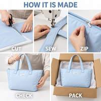 Sac fourre-tout personnalisé en tissu Oxford grande capacité pour le travail et les voyages avec fermeture éclair et longues poignées