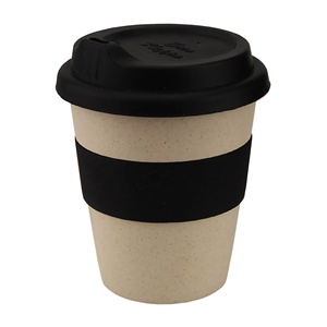 Taza de café reutilizable de bambú de 8oz ecológica con banda de silicona y tapa Regalos promocionales EK008 Bamboo <span class=keywords><strong>Ecco</strong></span> Kuppa 8oz en stock - Product Image 4