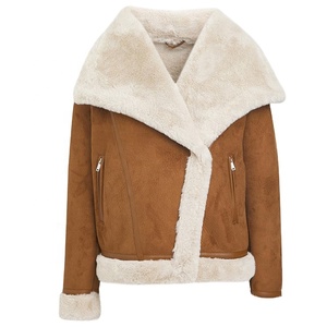 Nouveau hiver femmes épais à manches longues coton rembourré chaud daim fausse peau de mouton fourrure <span class=keywords><strong>aviateur</strong></span> vestes - Product Image 3