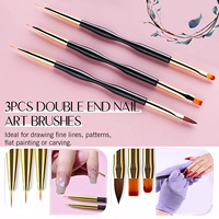 Lot de 35 pinceaux en nylon et laine pour nail art, pour lignes longues et motifs rayés, outils de manucure, forme de pinceau artistique