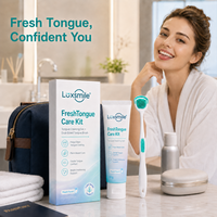 Pencuci Lidah Silikon Luxsmile dengan Logo Custom, Multiwarna, Mudah Digunakan, Perawatan Kebersihan Mulut, Pembersih Lidah untuk Mengurangi Bau Mulut