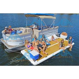 Dock flottant gonflable de qualité commerciale 10x8 pieds |   Ponton robuste pour l'entretien des marinas, <span class=keywords><strong>la</strong></span> pêche et l'accès à l'eau - Product Image 2
