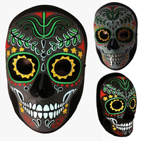Masque LED effrayant pour Halloween, masque intégral, décorations du Jour des Morts