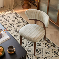 Chaise de salle à manger ergonomique en bois massif de style nordique avec revêtement en lin moderne, dossier portable pour la maison, le bureau, l'hôtel, l'appartement