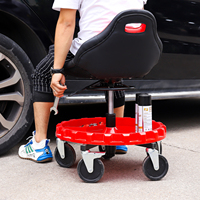 Kursi Rolling Creeper mekanik Ajustable bangku Detail mobil Detail