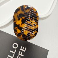 Peigne Miroir Imprimé Léopard Anti-Statique Multifonctionnel Fait Main Forme Géométrique Export