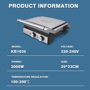 DSP Trending, gril électrique intelligent avec contrôle de la température de qualité professionnelle, poêle à griller antiadhésive de taille familiale de 2000W pour steak, hamburgers, paninis - Product Image 6