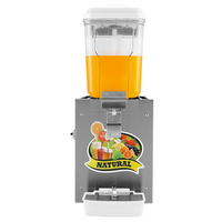 Distributeur de jus multifonction 16Lx2 Pulvérisation/Agitation Distributeur de jus 2 réservoirs Lait Thé Jus froid Boisson Orange Juicer Distributeur