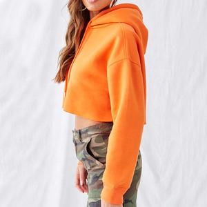 Sweat à capuche en coton Polyester pour femme, Streetwear, jogging, ensemble deux pièces, haut court, sweat-shirt, à capuche et jogging, OEM, 2020 - Product Image 3