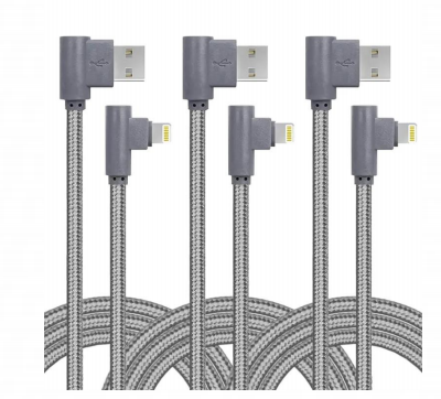 Right Angle 90 Degree Phone Charging Cable for 14 Pro Max Durable Braided Custom Color Mobile Phone Charging Cable