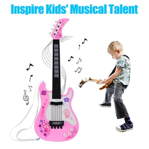 Bambini piccola chitarra con luci ritmiche e suoni divertenti strumenti musicali educativi chitarra elettrica giocattolo per bambini - Product Image 5