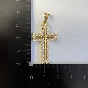 JML Venta al por Mayor, Nuevo y Moderno Accesorio de Moda, Amuleto Divino, Colgante de Cruz, Chapado en Oro de 14k, Latón con Circonita Brillante - Product Image 2