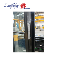 Ventana Americana NFRC TITL 24 con Rotura de Puente Térmico, Panel de Vidrio Grande, Ventana Abatible de Aluminio de Gran Tamaño