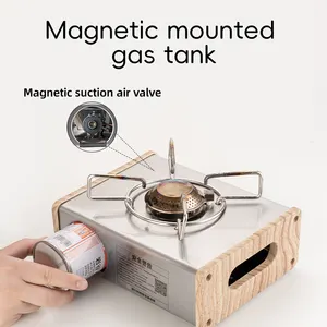 Qunature cắm trại xách tay thép không gỉ ngoài trời di động Cassette lò Mini Du Lịch Bếp gas Burner cắm trại bếp gas