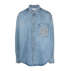 Camisetas personalizadas para hombre con logo aplicado, camisas vaqueras de manga larga para hombre, camisas de moda informales para hombre, novedades de otoño, venta al por mayor. - Product Image 4