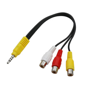 Cable divisor de audio y video de 3.5mm a 3RCA, adaptador macho a hembra para conexión de sonido y video estéreo - Product Image 4