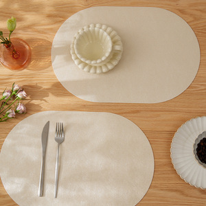 Set de table ovale de style nordique, couleur unie, résistant à l'huile et isolant thermiquement, pour la salle à manger - Product Image 2