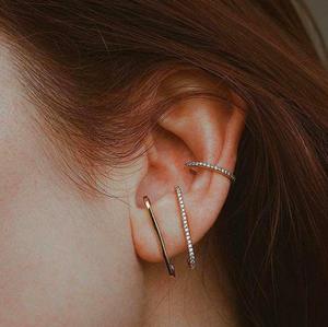 Commercio all'ingrosso <span class=keywords><strong>925</strong></span> <span class=keywords><strong>argento</strong></span> sterling semplice barra micro pavé cz sottile barra sottile oro placcato oro orecchino per la ragazza - Product Image 1