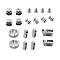Kit complet de salle de bain avec roulettes de 39 mm de diamètre, porte de douche en verre sans cadre, en acier inoxydable SS304