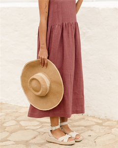 2025 Summer Casual High Quality Sleeveless 100% <strong>Linen</strong> Long <strong>Maxi</strong> <strong>Dress</strong> With Side Pockets - Product Image 6