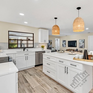 Renovaciones de proyectos de construcción Gabinete de cocina superior de coctelera blanca funcional para refrigeradores integrados W361224 W36 "* H12" * D24" - Product Image 2