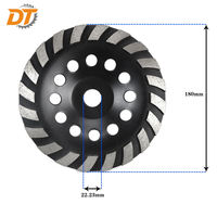Disque à segments diamantés DT 7 pouces 20 segments turbo, alésage 5/8 pour le meulage du béton, support OEM personnalisé