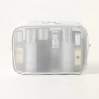 Sac cosmétique de voyage en nylon maillé personnalisé de haute qualité avec fermeture éclair pour femmes, avec logo personnalisé, marque ECO