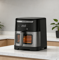 Friteuse à air 6,5 L avec fenêtre de visualisation, prix usine, commande numérique, service OEM, pour usage domestique, camping-car, extérieur et hôtelier