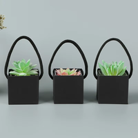 Boîte carrée créative en papier kraft, emballage portable pour plantes succulentes, sac en papier épais imperméable pour pépinière et exportation