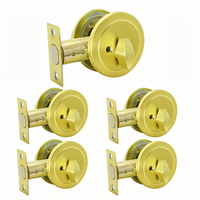 Serrure de porte à pêne dormant à cylindre simple ou double, étanche, durable, écologique, finition laiton antique, bouton en acier inoxydable, déverrouillage par clé