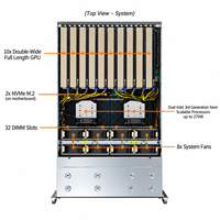 Supermicro SYS-420GP-TNR 4U Dual Intel Xeon 10 GPU PCIe 4.0 Dual-Root 10 GPU Rack Server untuk AI Deep Learning