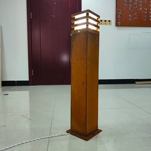 Decoration Corten Steel Welding Outdoor Garden Light Bollard Rusty Steel Led Light Lamp <b>Post</b> - Product Image 6