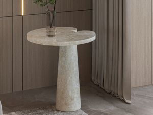 Mesa de Centro Moderna para Sala de Estar, Mármol Kunis Breccia, Diseño Europeo Minimalista, Mesa de Centro de Mármol Beige - Product Image 2