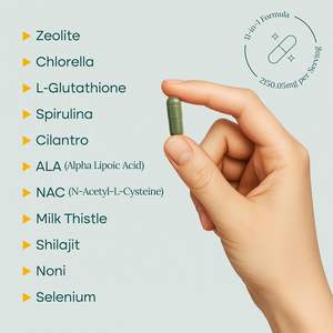 Capsules de désintoxication pour le nettoyage du foie à la zéolite pour la santé et l'énergie des intestins de désintoxication des métaux lourds avec NAC Chlorella Spirulina Milk Thistle & Shilajit - Product Image 4