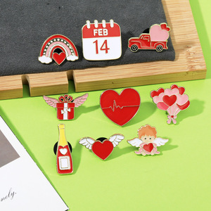 เข็มกลัดโลหะสไตล์โบราณแบบกำหนดเอง วันที่ <span class=keywords><strong>14</strong></span> <span class=keywords><strong>กุมภาพันธ์</strong></span> สีชมพู พร้อมตราประทับวันที่ - Product Image 4