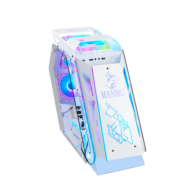 MANMU Custom Matx Pc Game Case Pc Gaming Computer Cases Gaming Pc Cabinet Case White