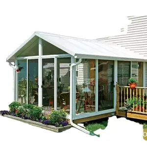 Lowes Unique Design Curved Glass Sunroom With Aluminum Frame Waterproof Feature Offers Comfortable Outdoor Living Experience