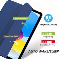 Étui de protection pour tablette iPad Air 3 2019 (10,5 pouces) Étui intelligent à trois volets avec coque avant en PU souple et coque arrière en PC rigide Antichoc