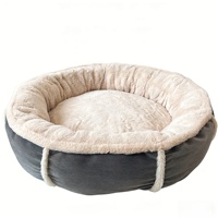 Coussin pour chien et chat personnalisable, motifs variés, vente en gros, haute qualité, fausse fourrure, chaud, confortable, rond, peluche naturelle, plusieurs tailles