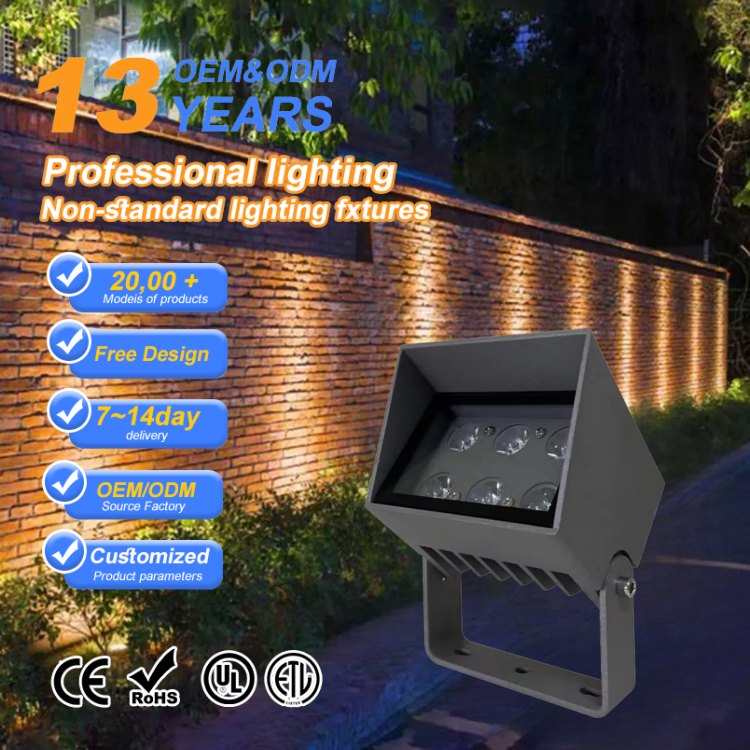 Modern Outdoor 12V DC 4-9W IP65 Waterproof COB LED Flood Light Aluminum Body High Lumen Remote Control Warehouse 60 Beam Angle