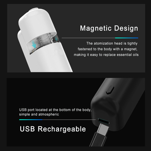 Custom USB Rechargeable Car Air Scent Diffuser Machine Electric Ultrasonic Waterless Car Aroma Essential Oil Diffuser - Product Image 4