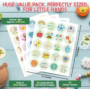 Pegatinas Cristianas <span class=keywords><strong>para</strong></span> Niños al por Mayor - 50 Hojas con 100 Diseños Coloridos e Inspiradores <span class=keywords><strong>para</strong></span> Actividades Escolares - Product Image 2