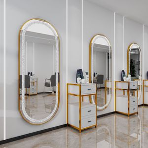 Miroir LED rond incrusté de <span class=keywords><strong>strass</strong></span>, station de beauté de luxe, miroir de coiffure et de maquillage pour salon de beauté - Product Image 5