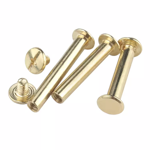 Custom M1 M2 4Mm 1/4Inch Mannelijke En Vrouwelijke Messing Chicago Schroeven Voor Lederen Koperen Chicago Schroeven - Product Image 3