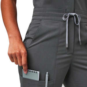 Uniforme Médico Yilong de una Pieza, Cuello en V, Pantalones Ajustados en <span class=keywords><strong>el</strong></span> Tobillo, Cintura Ajustable, Diseño con Múltiples Bolsillos, Uniforme para Enfermeras - Product Image 5