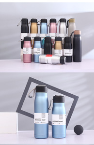 400ml 550ml phòng tập thể dục thể thao Chai Nước Uống ly du lịch xách tay tùy chỉnh thép không gỉ chân không chai nước <span class=keywords><strong>Flask</strong></span> với dây thừng - Product Image 5